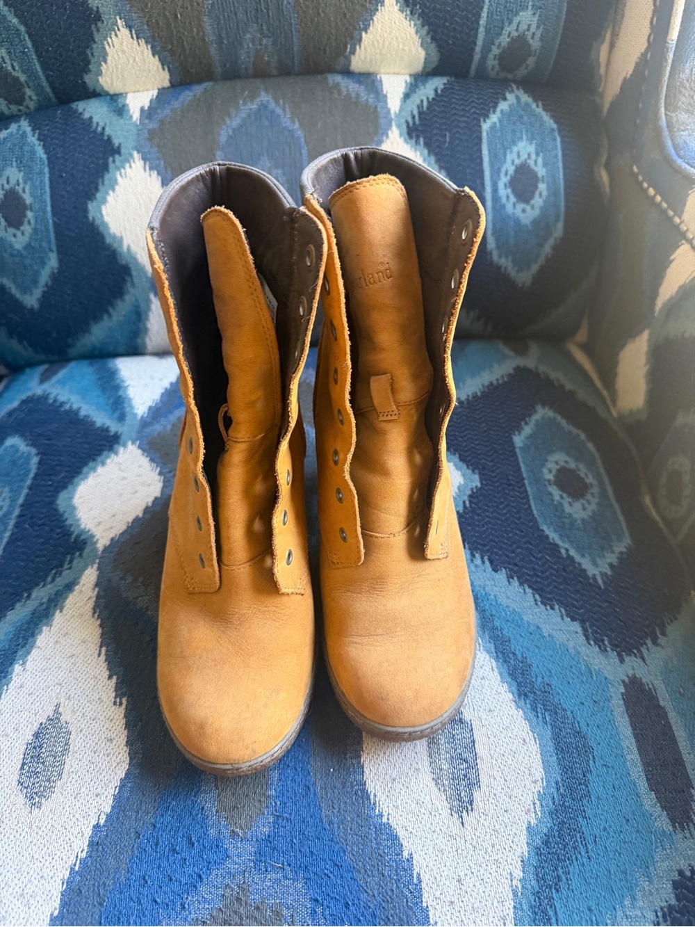Timberland Women's Tan Leather Lace-Up Heeled Boots - Picture 2 of 10